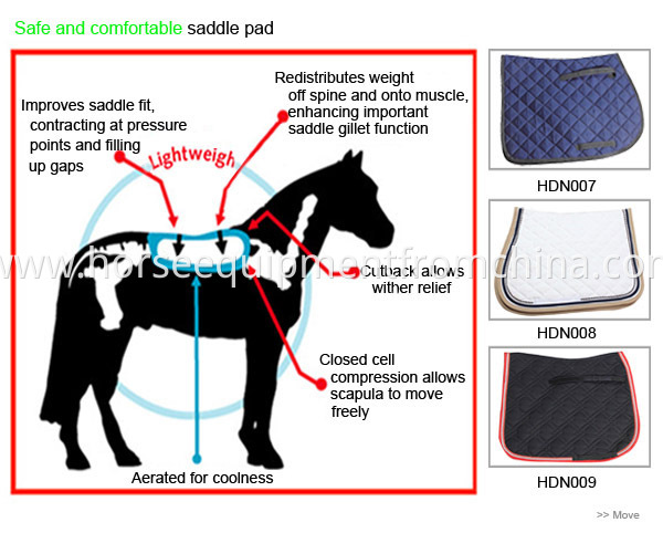 Safe and comfortable saddle pad